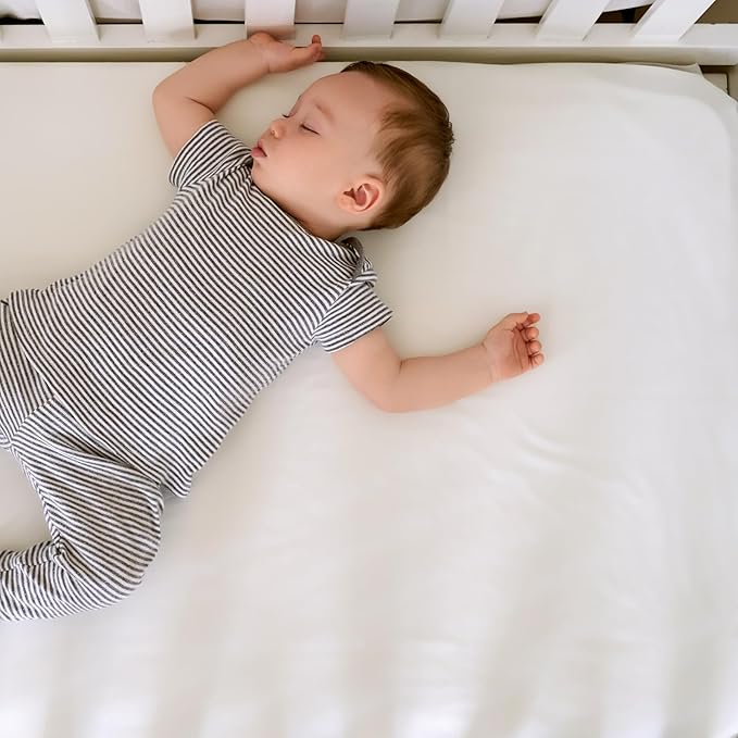 Mulberry Park Fitted Silk Crib Sheet - Grade 6A Pure 19 Momme Toddler Bedding - Gentle on Baby's Delicate Skin, Helps with Bald Spot, Eczema, Dry Skin & Cradle Cap - 28" x 52" / Natural White