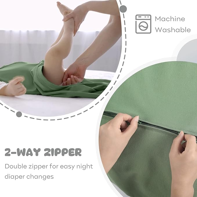 Yoofoss Baby Sleep Sack 6-12 Months 0.5 Tog Wearable Blanket for Baby, 3 Pack 100% Organic Cotton Infant Toddler Sleeping Sack 2-Way Zipper Lightweight Sleep Sack