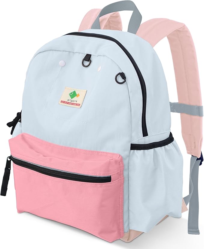 atgark Kids Backpack, 1.0L, Cotton Candy, Kindergarten Elementary School, Lightweight, Soft Shell, Zipper, Unisex, Little Kid, Nylon, 13"H Fit A4 Folder, Adjustable Straps