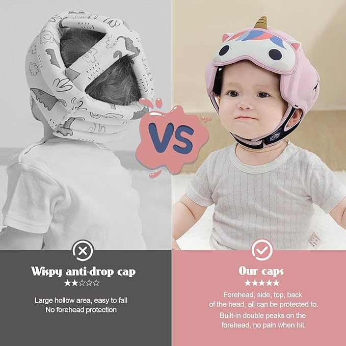MamboBaby Baby Safety Helmet, Baby Head Protector for Crawling & Walking, Ultra-Lightweight Breathable - Soft Adjustable Toddler Head Guard, Anti-Bump, for 10-24 Months
