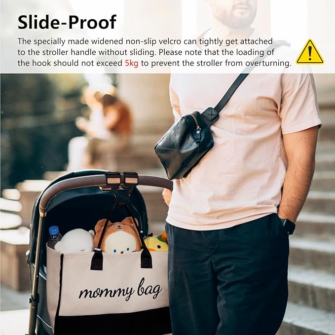 TOPDesign Universal Baby Stroller Organizer, Stroller Caddy with Detachable Mesh Bag & Heightened Insulated Cup Holders & Non-Slip Secure Hooks Accessories, Fits Most Strollers (Dino Fossils)