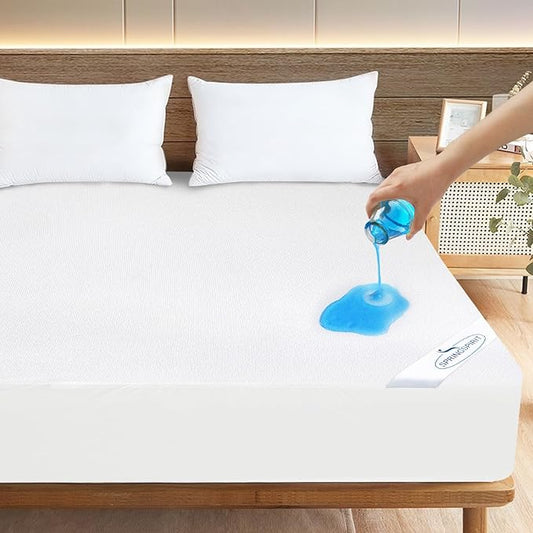 Full Extra Long (XL) Mattress Protector 100% Waterproof Full XL Sheets Fitted up to 14'' Depth Ultra Soft Terry Full XL Mattress Topper Cover Noiseless & Breathable, Machine Washable