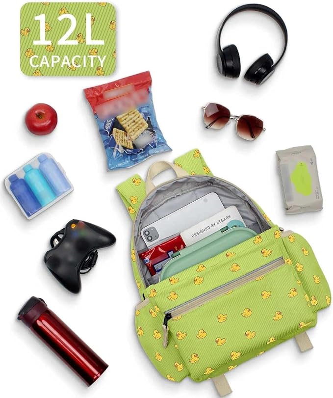 Corduroy Toddler Backpack for Boys 2-5: Preschool Backpacks for Girls 13.5" H Fit Folder