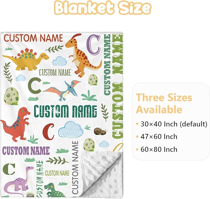 Custom Baby Bedding Set, 3 Pcs Personalized Name Crib Bedding Set for Nursery, Soft Double Layer Baby Crib Set for Boy Girl, Customized Gifts for New Parents Infants Toddlers, Green Dinosaur