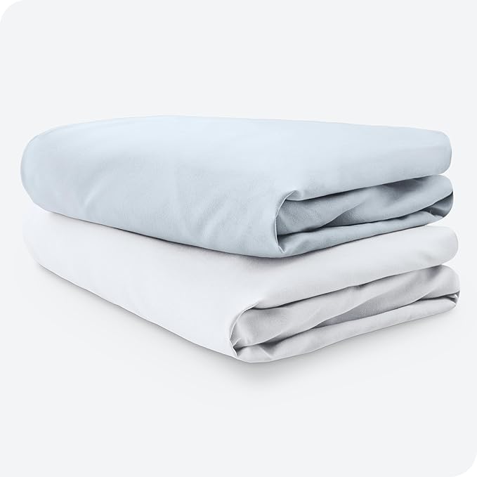 Bare Home 2-Pack Fitted Crib Sheets - Premium 1800 Ultra-Soft Microfiber - Breathable - Baby Sheet - for Boys & Girls - Fits Standard Crib and Toddler Mattresses (Sky Blue/White)
