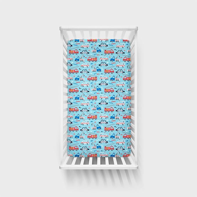 Little Sleepies Baby Crib Sheets, Buttery Soft Viscose from Bamboo Crib Sheets for Boys & Girls, Toddler Bed Sheet, Standard Crib Mattress Sheet, Super Stretchy & Elasticized (to The Rescue)