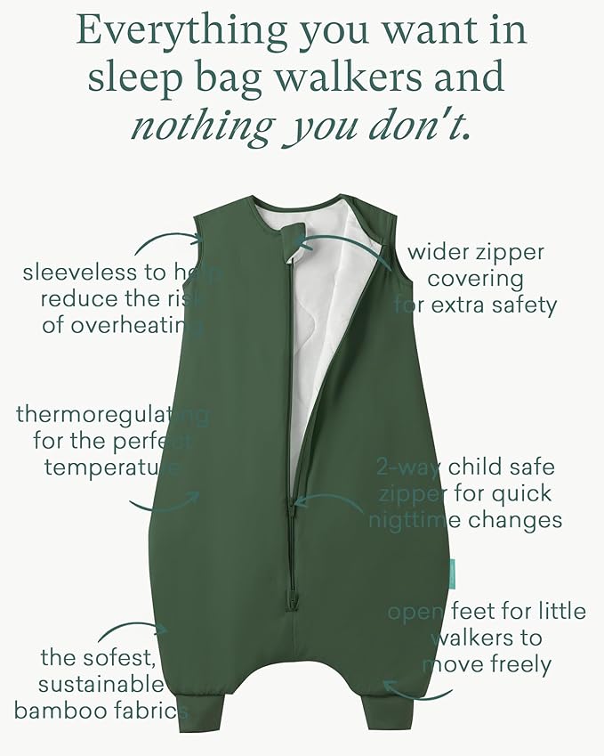 PurComfy Supersoft Toddler Sleep Sack with Feet 1.0 TOG Premium Bamboo Viscose Sleep Bag Walker with Legs 12-18-24-2t-4t-5t