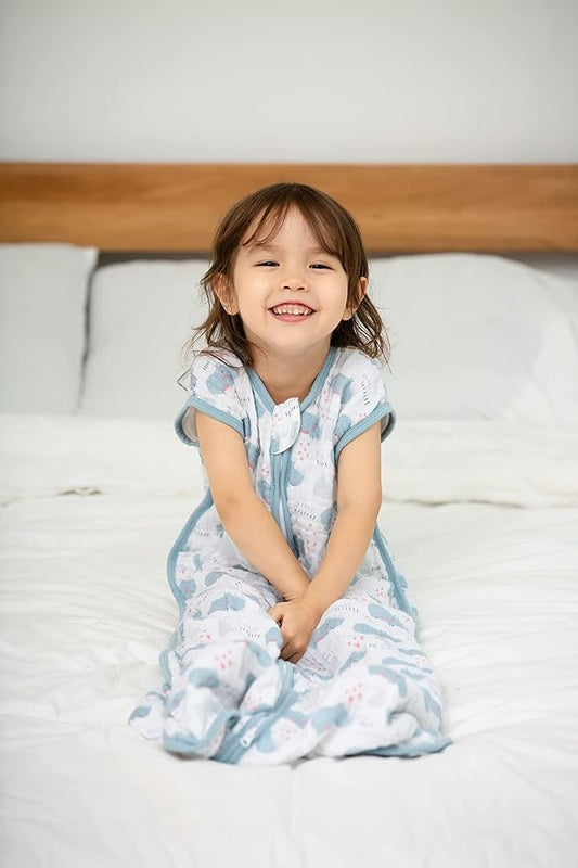 Baby Sleep Sack 12-24 M Baby Wearable Blanket 100% Organic Cotton 0.5 TOG Toddler Sleep Sack 2-Way Zipper Soft Large 4 Layers Muslin 1-2 T Rhino