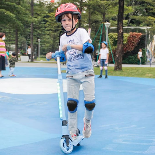SISIGAD Kids Protective Gear Set, Strap Adjustable Knee Pads and Elbow Pads Wrist Guard 6 in 1, Suitable for Scooter, Skateboarding, Cycling, Skating