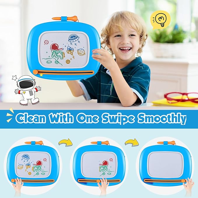 Smasiagon Toddler Girl Boy Toys,Magnetic Drawing Board for Toddlers,Early Learning Doodle Board Writing Painting Sketch Pad, Birthday Easter Valentines Day Gifts for 1 2 3 Year Old (Light Blue)