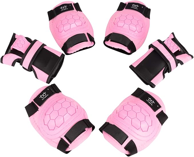 TXJ Sports Elbow and Knee Pads Kids with Wrist Guards Protective Gear for Skateboard Roller Skating Biking Skating Inline Skates Longboarding Derby Riding Scooter