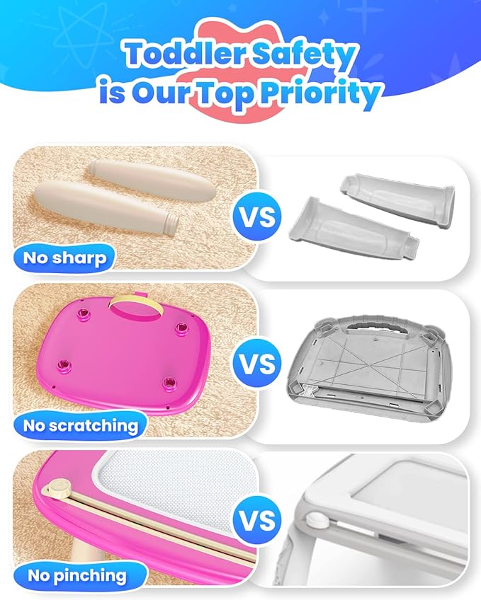 Seimome Magnetic Drawing Board, Toddler Girl Toy for 1-3 Year Old, Doodle Board Learning and Educational Toy for 1 2 3 Year Old Baby Birthday Gift- Deep Pink