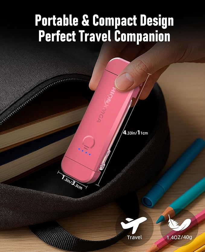 Book Reading Light,2 Pack Silent Touch Books Lamp for Reading in Bed,Rechargeable Clip on Booklight with 3 Amber Color & 7 LEDs Precise Dimming for Night Reading for Book Lovers,Kid,Pink+Purple