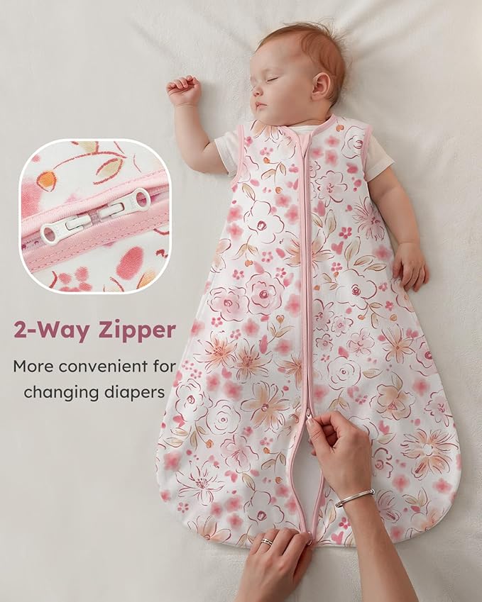 Yoofoss Baby Sleep Sack 18-24 Months Wearable Blanket for Babies 100% Organic Cotton 2-Way Zipper TOG 0.5 Toddler Sleeping Sack 3 Pack, Comfy Lightweight Sleep Sacks