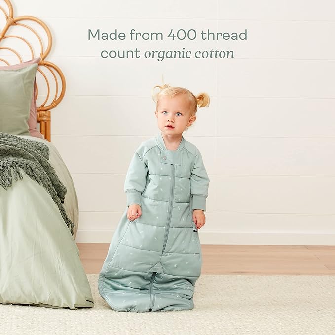 ergoPouch Sleep Suit Bag 3.5 TOG – Baby Sleep Sack & Wearable Blanket, 2-in-1 Convertible Sack to Suit with Legs for Safe Movement, Regulates Temperature Overnight, Unisex (4-6 Years, Sage)