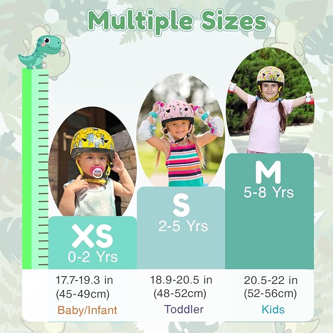 Toddler Bike Helmet with Gloves and Backpack Set, 3 Sizes for Baby Infant to Kids Ages 1-3 3-5 5-8+, Adjustable Boys Girls Bike Helmet for Bicycle/Scooter/Skateboard/Roller Skate