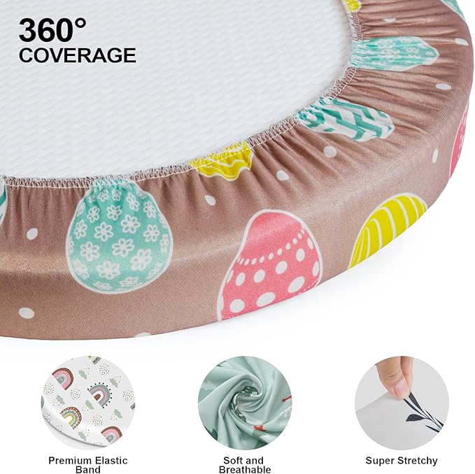 Baby Bassinet Sheets for Baby Boy Girls,4-Pack Fitted Bassinet Sheets Set Compatible with Halo Bassinest Swivel Sleeper,Baby Delight,Angelbliss,32"X16" (Egg Collection)