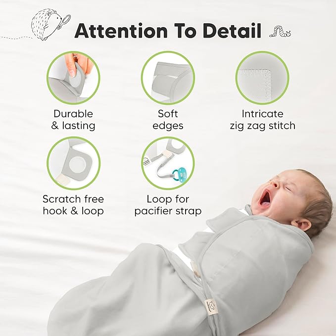 3-Pack Organic Baby Swaddle Sleep Sacks - Swaddles for Newborns, Infant 0-3 Months, Baby Girls, Boys, Soft & Snug Newborn Sleep Sack, Nursery Swaddling Blankets (Sage, XS)