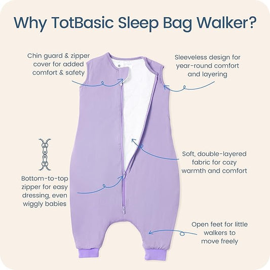Toddler Sleep Sack with Feet, 1.0 TOG Baby Sleeping Bag with Legs, Oversized Wearable Blanket for 2T, 3T, 4T Walkers