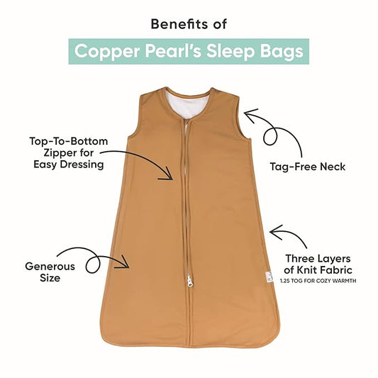 Copper Pearl Sleep Sack: Warm and Cozy Baby Bag in a Variety of Trendy Designs, Safe Alternative to Blankets, Sleeveless Baby Sleep Sack Swaddle Sizes Newborn to 24 Months - Eclipse