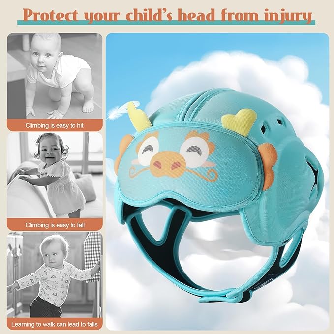 MamboBaby Baby Safety Helmet, Baby Head Protector for Crawling & Walking, Ultra-Lightweight Breathable - Soft Adjustable Toddler Head Guard, Anti-Bump, for 10-24 Months