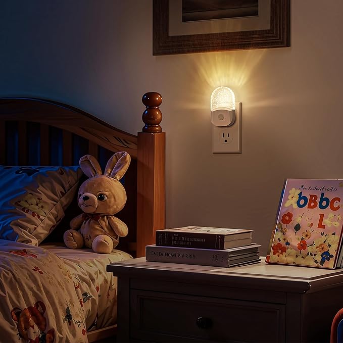 DORESshop Night Lights Plug Into Wall [2 Pack] 3CCT LED Night Light with Dusk to Dawn Sensor, Plug in Nightlight for Kids, Bathroom, Bedroom, Nursery Room (Amber-3000K-5000K)