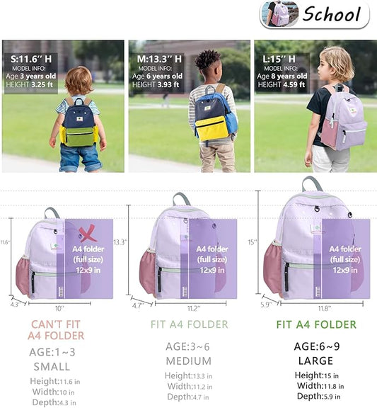 atgark Kids Backpacks, Unisex, Purple, 15" H, 1L, Modern, Animal Theme, 6-9 Years, Elementary School, Travel, 1.9" W x 0.78" D