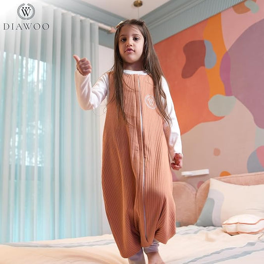 4 Season Baby Sleep Sack with Foot Openings, Merino Wool and Organic Cotton, Toddler Sleeping Bag for 2T–7T