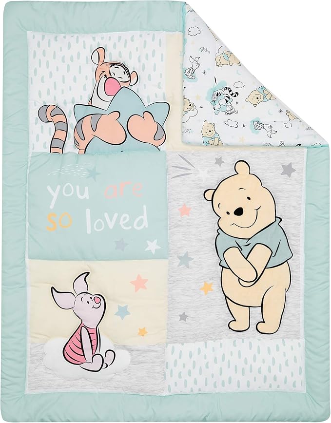 Lambs & Ivy Disney Baby Winnie The Pooh Hugs 3-Piece Nursery Crib Bedding Set
