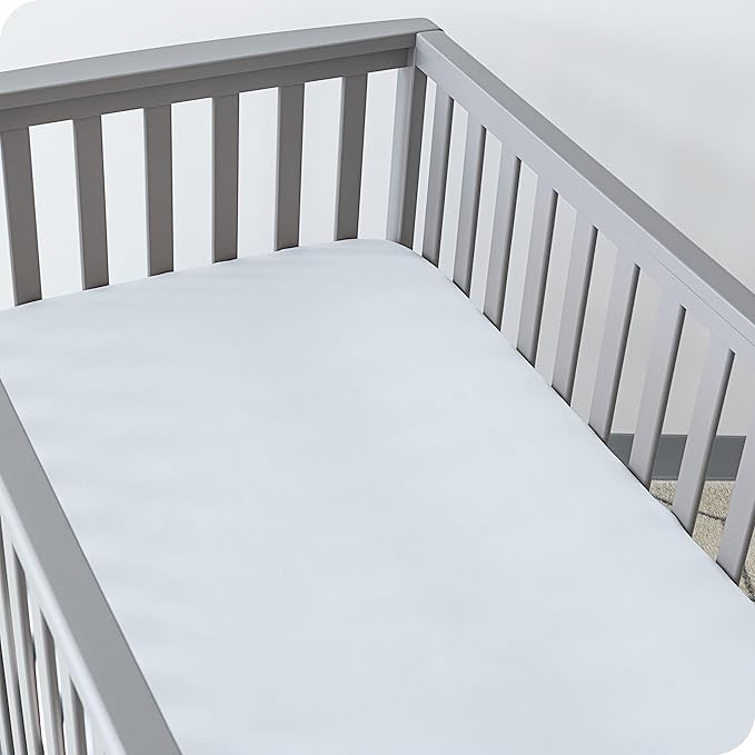 Bare Home 2-Pack Fitted Crib Sheets - Premium 1800 Ultra-Soft Microfiber - Breathable - Baby Sheet - for Boys & Girls - Fits Standard Crib and Toddler Mattresses (Sky Blue/Cloud Grey)