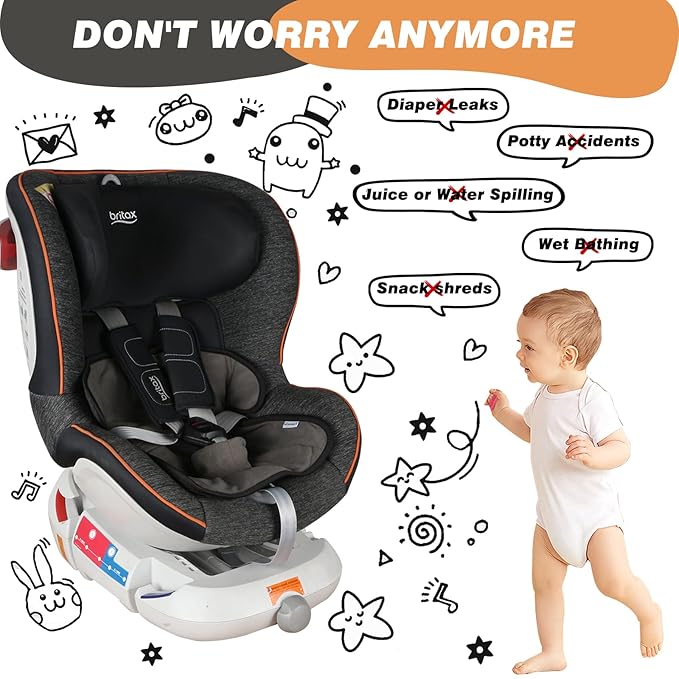 Piddle Pads, Multi-use and Leak Free Lines for Baby Stroller, High Chair & Car Seat, Waterproof Toilet Training Seat Covers for Toddles (Charcoal Grey, 1 Pack)