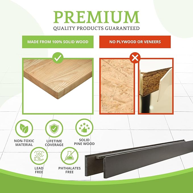 Full-Size Conversion Kit Bed Rails for Baby Appleseed and Eco-Chic Convertible Cribs - Solid Wood Rail - Toddler & Adult Bed Rail for Full-Size Beds - Nursery & Baby Furniture (Slate, Option 1)