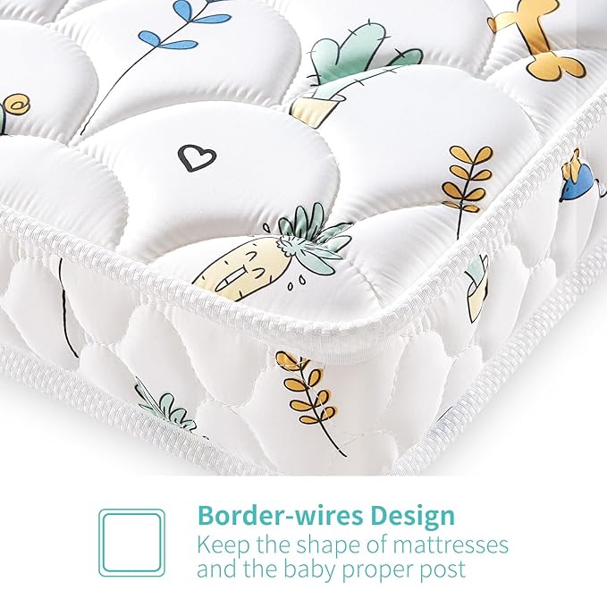 Premium 5" Crib Mattress and Toddler Mattress, Dual-Sided and Firm, Hypoallergenic Crib Mattress, Fits Standard Full-Size Crib and Toddler Bed