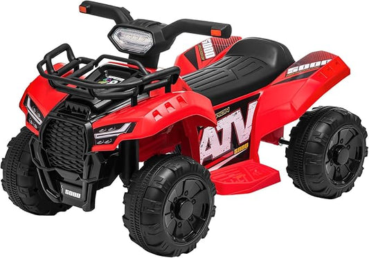ATV for Kids, 6V Battery Powered Toddler 4 Wheeler w/Music, Light, 1.2mph Max Speed, Kids ATV 4 Wheeler for Toddlers Aged 1.5-3 Years Old, Red