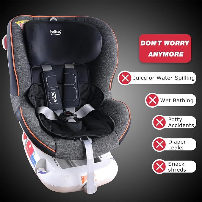 Piddle Pads, Multi-use and Leak Free Lines for Baby Stroller, High Chair & Car Seat, Waterproof Toilet Training Seat Covers for Toddles (Black (1 Pack))