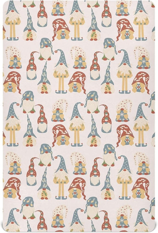 Colorful Gnomes Crib Sheets Soft Breathable Fitted Baby Crib Sheets Mattress Cover for Girl Boys, 52" x 28" x 9"