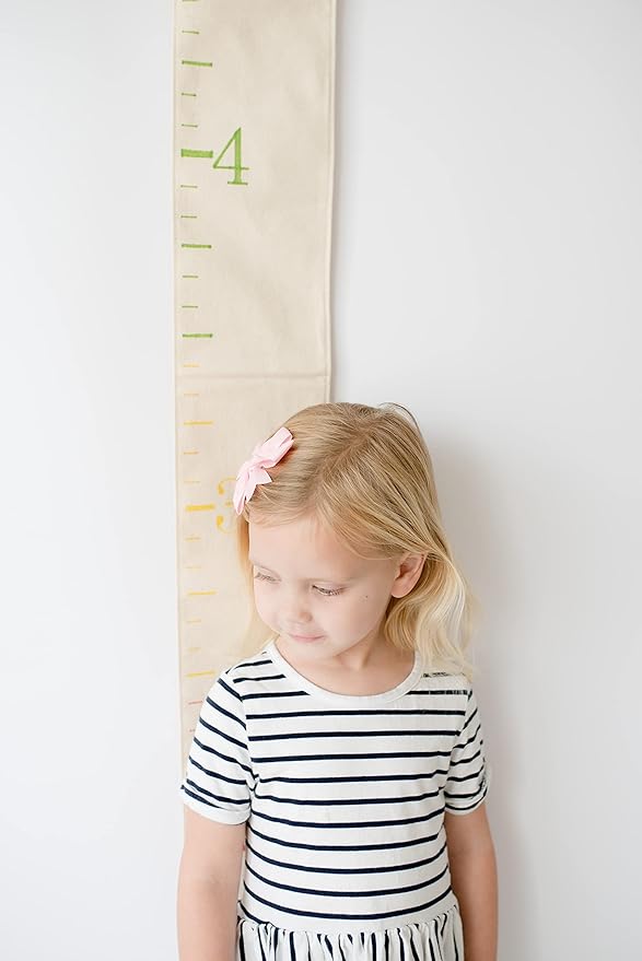 White Loft Rainbow Canvas Family Height Chart Ruler - Children's Growth Tracker for Nursery Wall - Kids Room Decor Keepsake