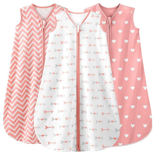 Yoofoss Baby Sleep Sack 0-6 Months Baby Wearable Blanket 100% Organic Cotton 2-Way Zipper TOG 0.5 Toddler Sleeping Sack, Lightweight Sleep Sacks for Babies(Small)