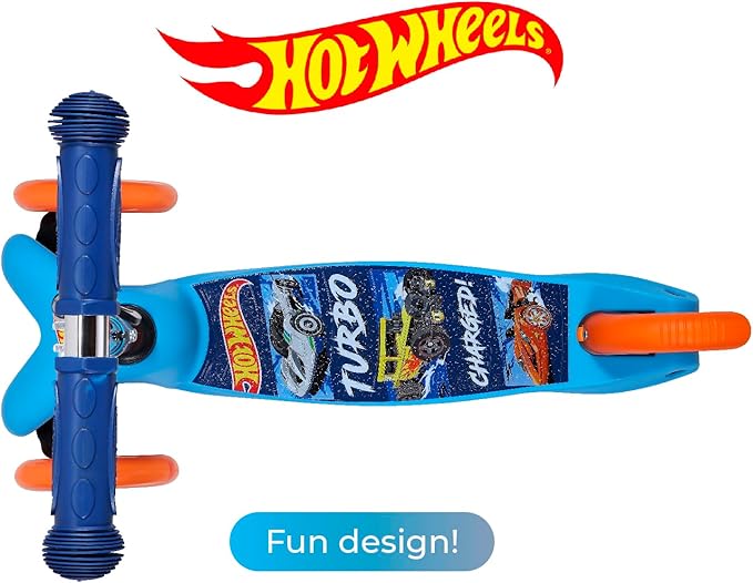 Self Balancing Kick Scooter with Light Up Wheels, Extra Wide Deck, 3 Wheel Platform, Foot Activated Brake, 75 lbs Limit, Kids & Toddlers Girls or Boys, for Ages 3 and Up