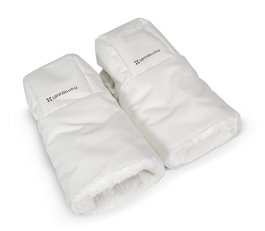 UPPAbaby CozyHandmuff - Easily Attaches to Stroller Handlebars - Ultra-Plush, Weather-Proof Hand Protection - Bryce (White Marl)