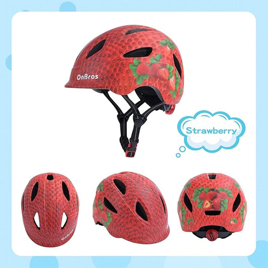 Kids Bike Helmet, OnBros Kid Bicycle Helmet for Girls and Boys with Light Lightweight Kids Helmets Certified Toddler Helmets for Kids 3-5-8-10 Age (46-50-55 cm)