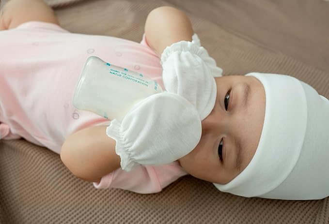 RATIVE Baby Mittens No Scratch Organic Cotton for Newborn 0-6 Months | Baby Essentials Must-Haves for Boys & Girls