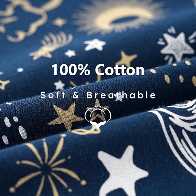 Baby Sleep Sack 12-18 Months, 100% Cotton Sleeping Sack for Newborn and Infant, 3 Pack Baby Wearable Blanket, 0.5 Tog Lightweight Double Zipper Sleep Bag Blue Sky