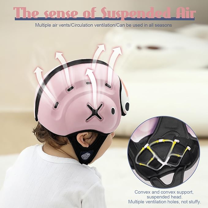 MamboBaby Baby Safety Helmet, Baby Head Protector for Crawling & Walking, Ultra-Lightweight Breathable - Soft Adjustable Toddler Head Guard, Anti-Bump, for 10-24 Months