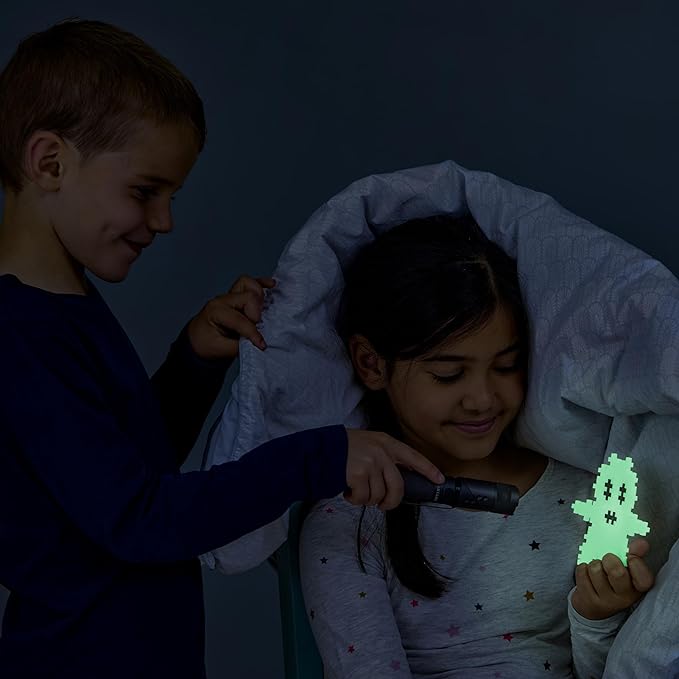 PLUS PLUS 70 Piece Interlocking Building Blocks for Kids, Open Ended Connecting Toys, Stem Bin Classroom Mini Manipulatives - Glow in The Dark Play Tube