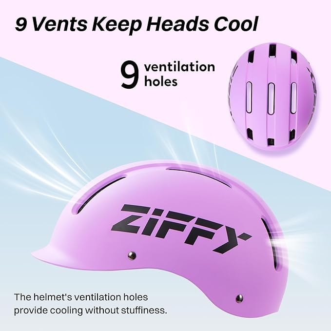 ZIFFY Kids/Toddler Bike Helmet, Adjustable, Lightweight, Safety Certified Scooter Helmet for Boys & Girls with Washable Inner Lining, 2 Sizes, 4 Colors – Fits Toddlers to Youth by Jova