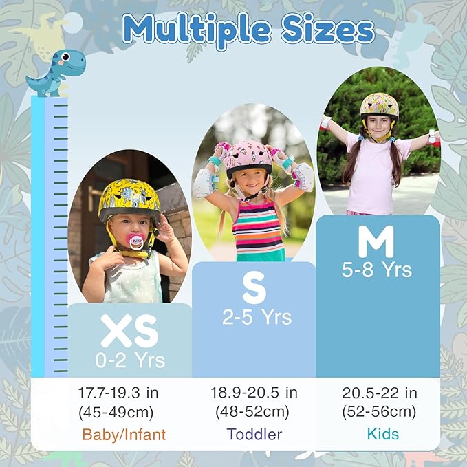 Toddler Bike Helmet with Gloves and Backpack Set, 3 Sizes for Baby Infant to Kids Ages 1-3 3-5 5-8+, Adjustable Boys Girls Bike Helmet for Bicycle/Scooter/Skateboard/Roller Skate
