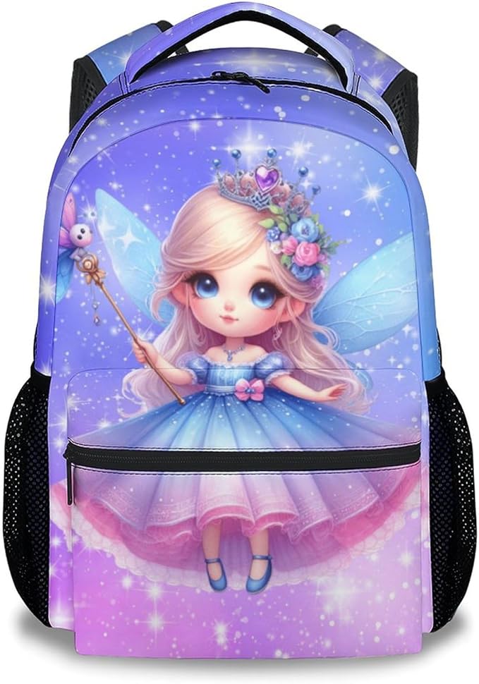Kids Backpack - Fairy Backpacks for Girls - Cute Bookbag for Kids Toddler - Back to School Gifts - School Bag for Kindergarten/Preschool/Elementary(17 Inch)