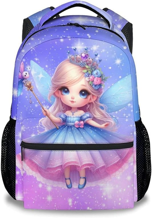Kids Backpack - Fairy Backpacks for Girls - Cute Bookbag for Kids Toddler - Back to School Gifts - School Bag for Kindergarten/Preschool/Elementary(17 Inch)