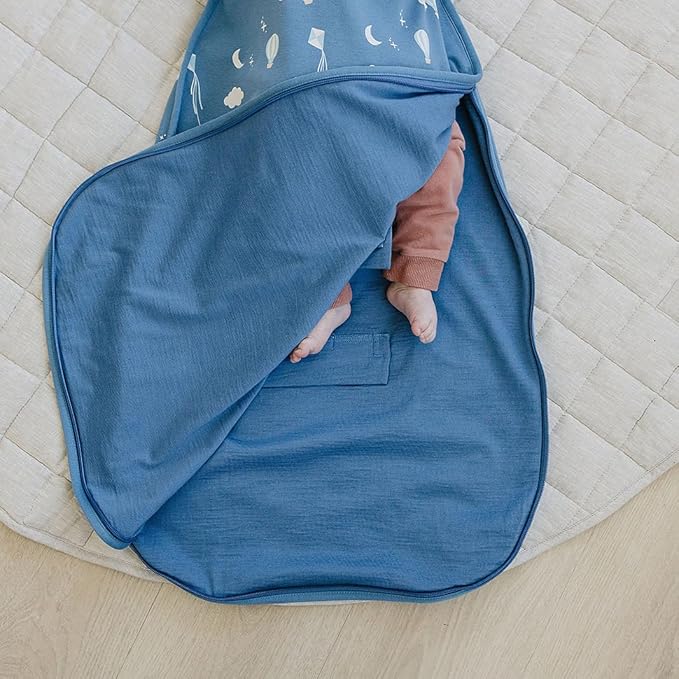 Woolino Toddler Sleeping Bag, 4 Season, Merino Wool and Organic Cotton, Baby Sleep Bag or Sack, 2-4 Years, Hot Air Balloon